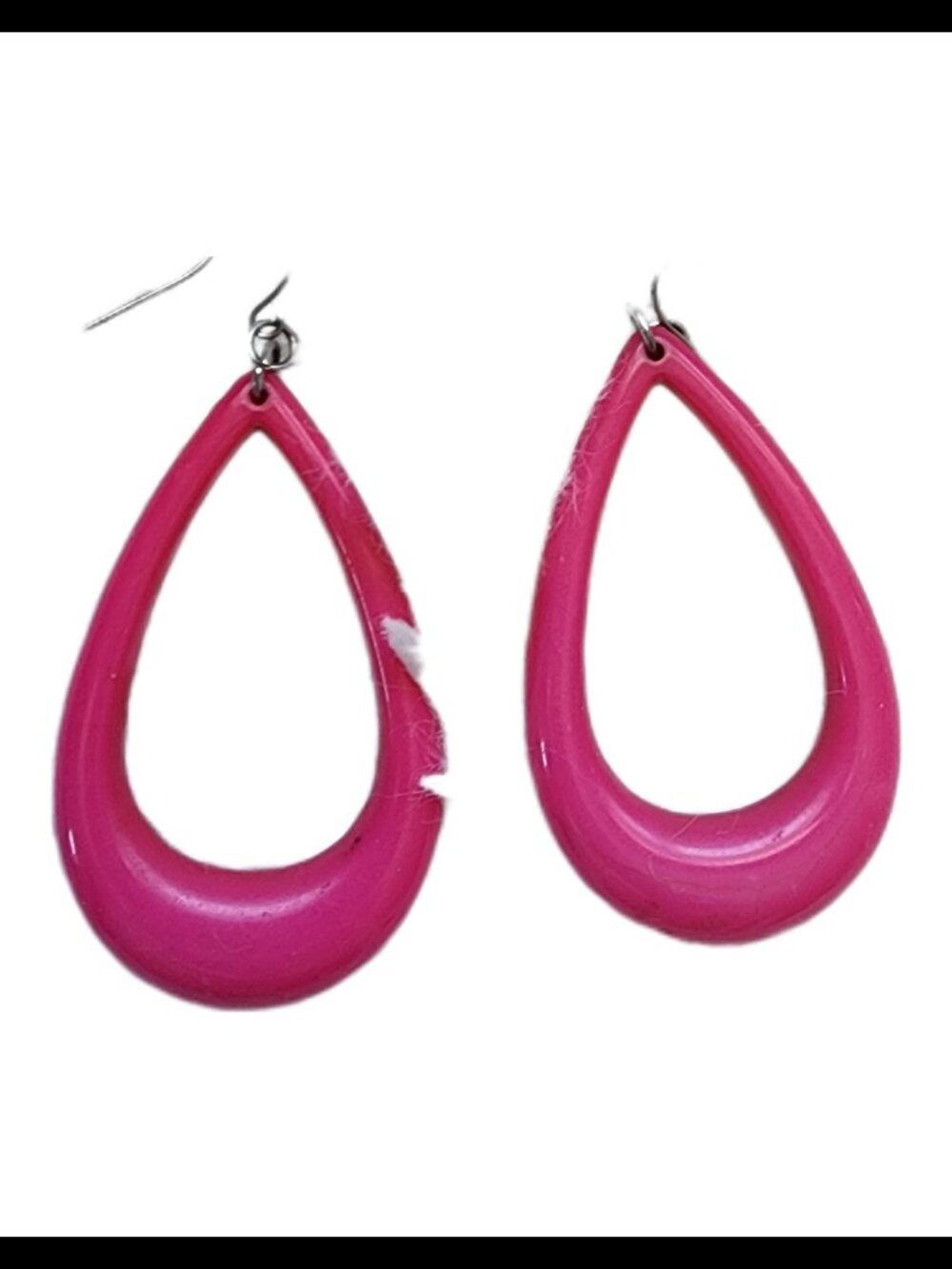 5/$10 - Retro Hot Pink Chunky Teardrop Dangle Drop Earrings 80s Y2K